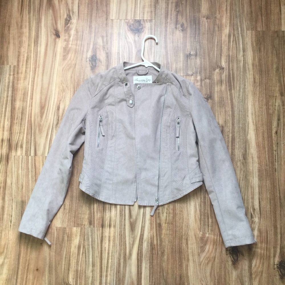 AMERICAN RAG faux suede moto jacket M